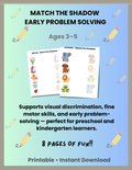 Match the Shadow Mega Bundle | Preschool Learning Activities Ages 3-5 | Printable Busy Book