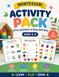 Montessori Activities for Toddlers (Printable Pack) Kids 3-5