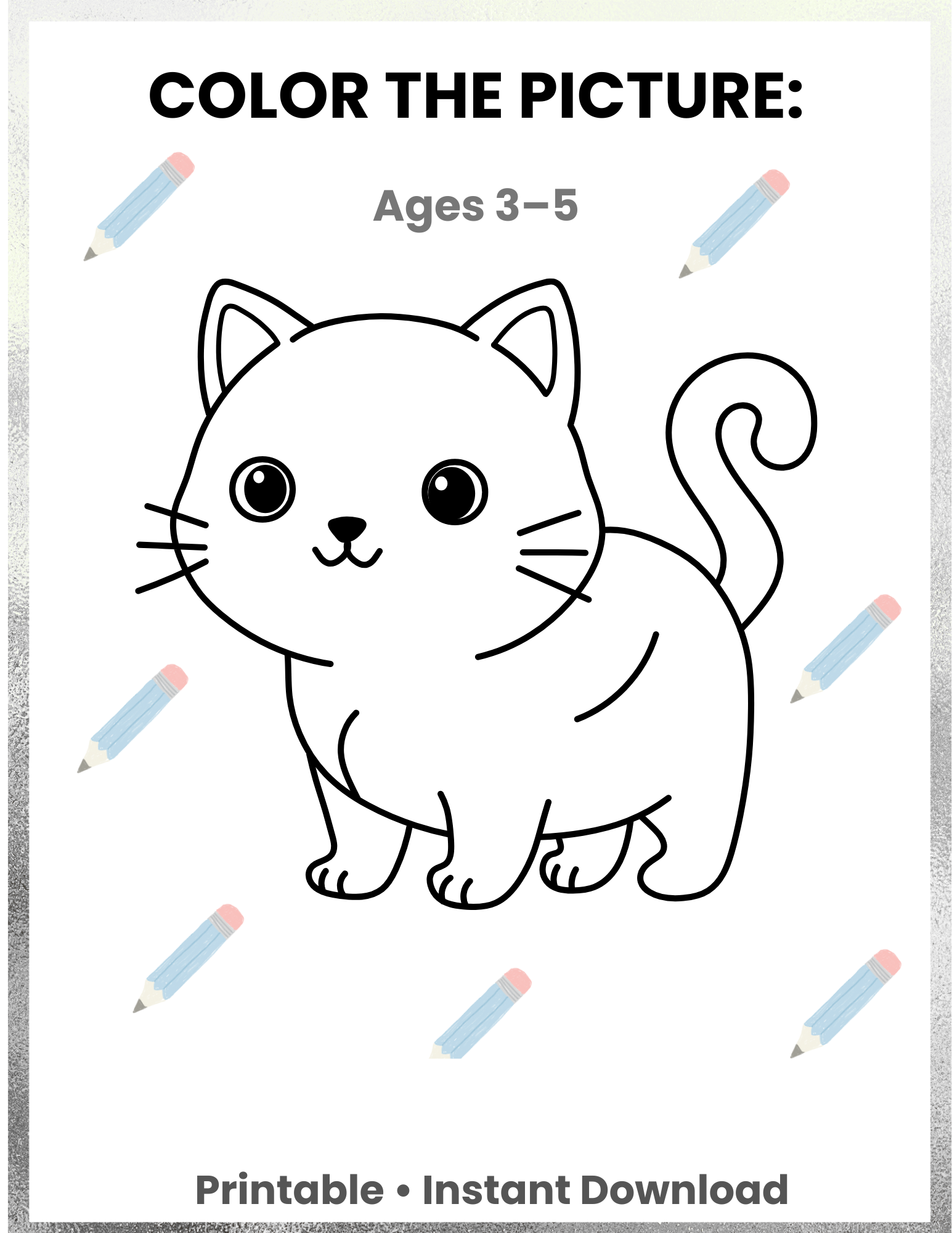 FREE Preschool Color the Picture Printable | Fun Coloring Activity for Toddlers | Kids Learning Worksheets PDF