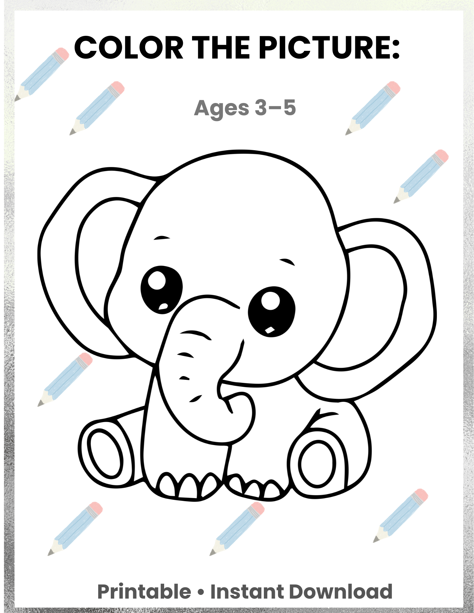 FREE Printable Coloring Pages for Kids 3-5 | Color the Picture Activity | Preschool Busy Book Pages