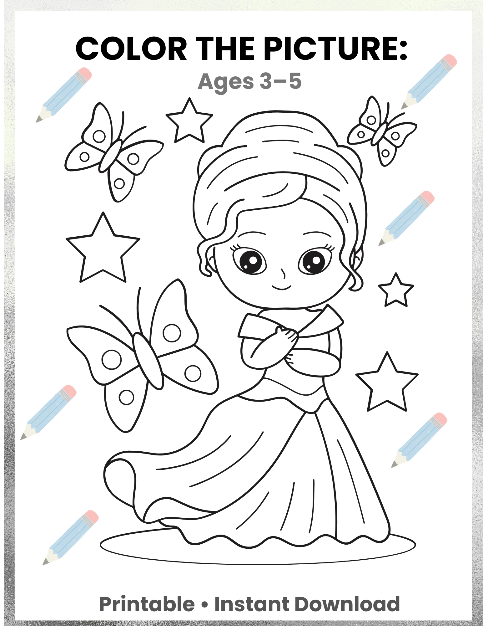FREE Coloring Activity Printable for Preschoolers | Color the Picture Worksheets | Kids Educational PDF