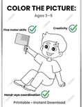 Color the Picture Activity for Kids Ages 3–5 | Preschool Coloring Pages Printable | Fine Motor Skills