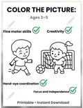 Printable Coloring Activity for Toddlers | Color the Picture Pages | Preschool Busy Book Ages 3-5