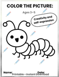 FREE Coloring Activity Printable for Kids 3-5 | Color the Picture Worksheet | Easy Preschool Learning