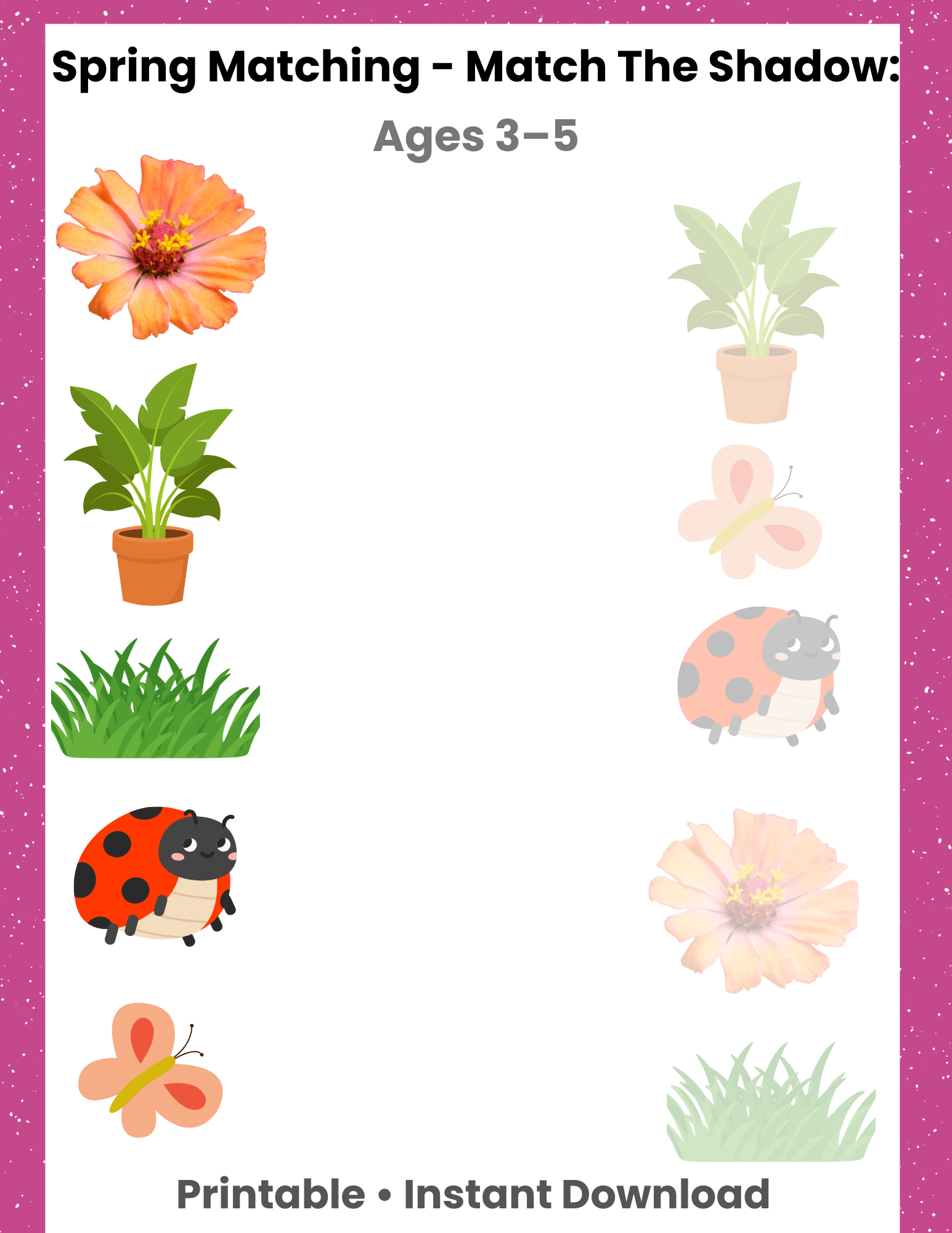 Spring Shadow Matching Activity for Kids