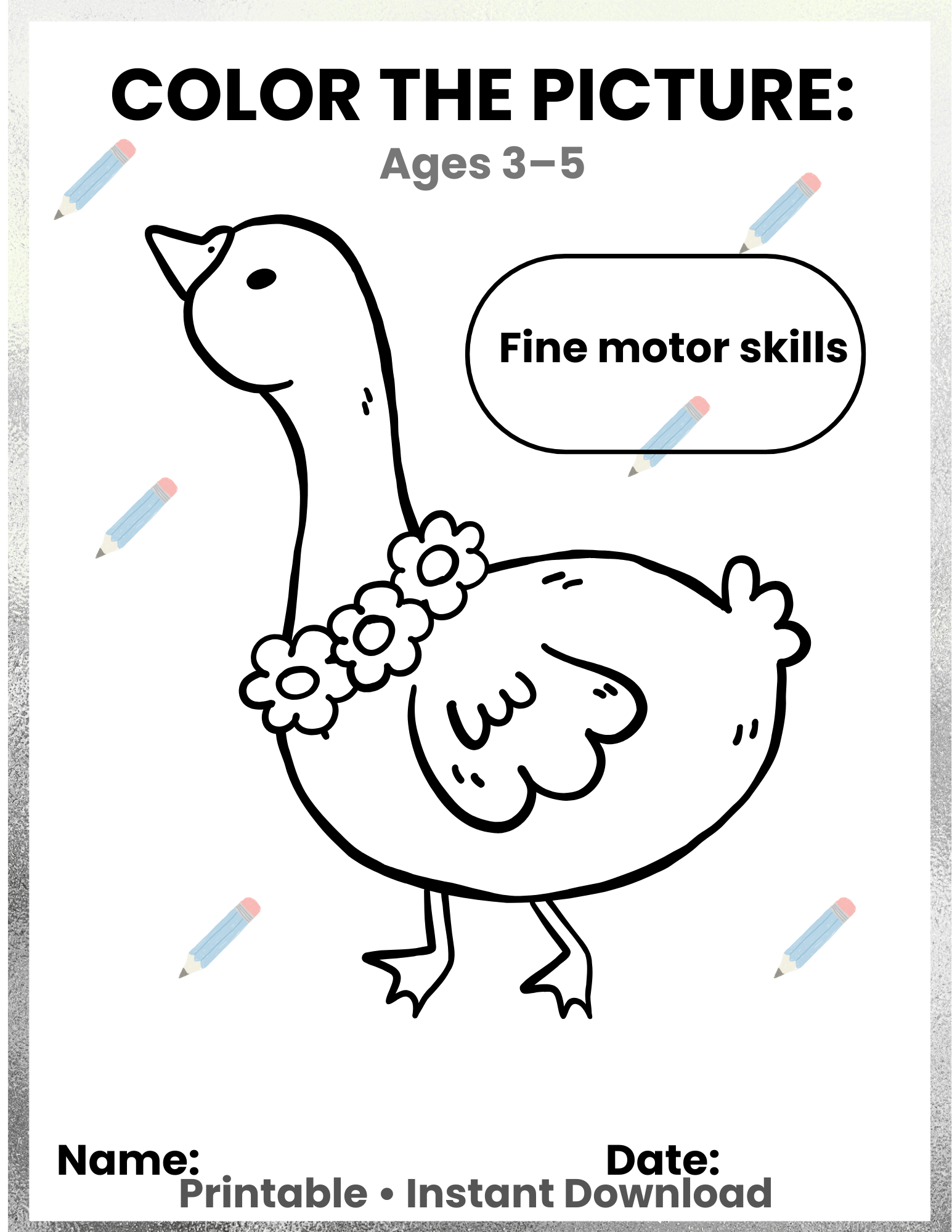 FREE Color the Picture Printable for Kids Ages 3-5 | Fun Learning Coloring Activity | Preschool & Homeschool Worksheet