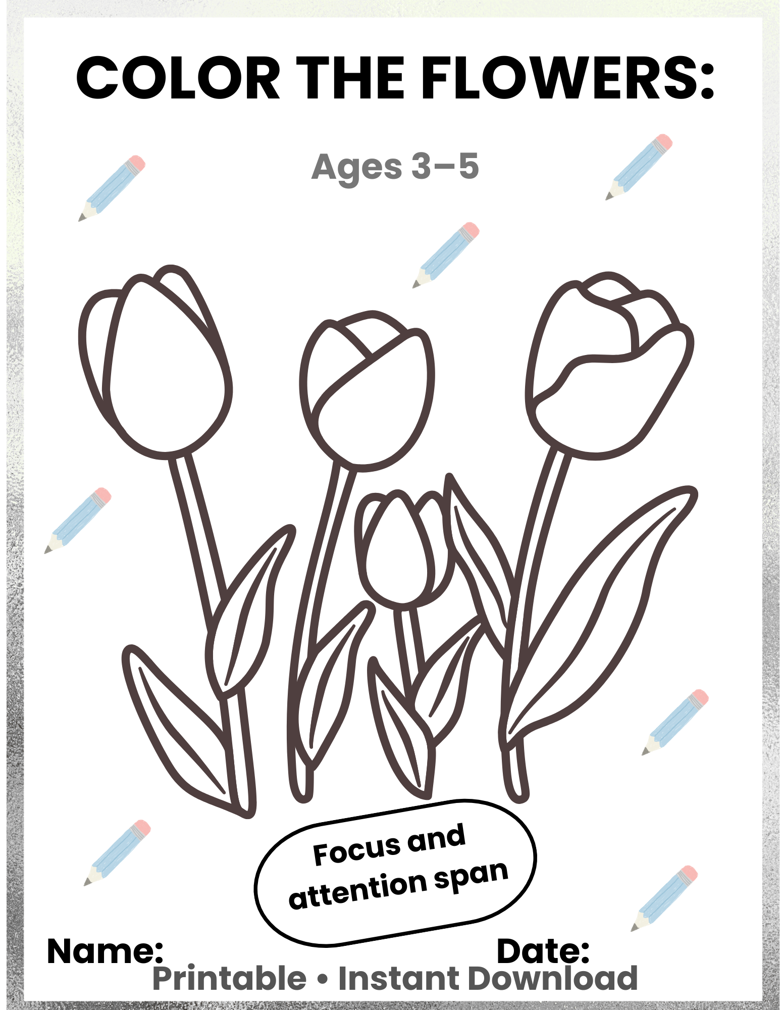 FREE Color the Picture Printable Worksheet | Kids Coloring Activity | Preschool Homeschool Resource