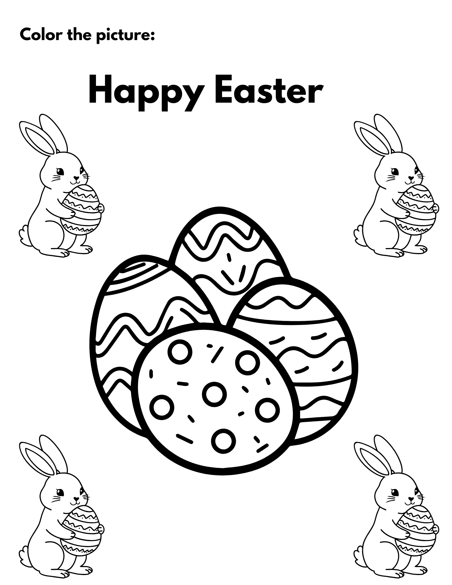 Easter Bunny Printable Activity for Kids | Fun Holiday Worksheet | Instant Download
