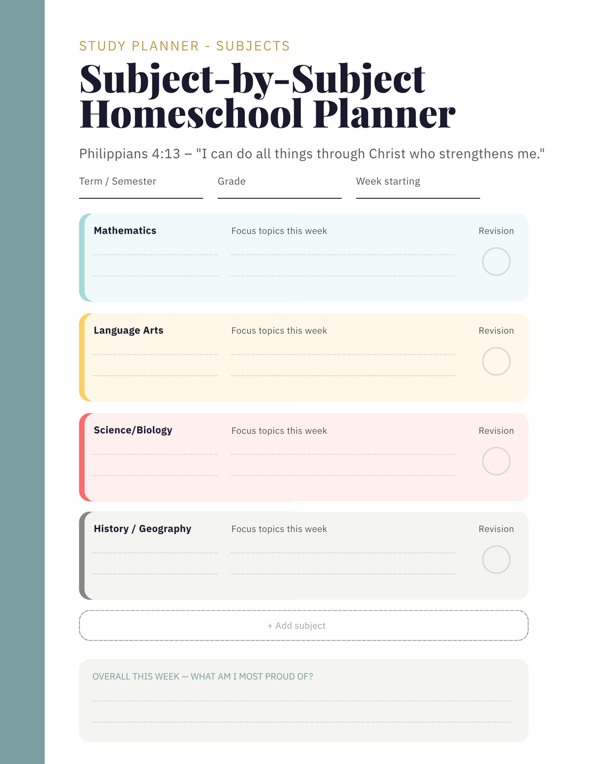 FREE Homeschool Planner for Busy Moms