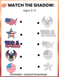 Match the Shadow Printable for Kids Ages 3-5 | Preschool Learning Activity | Visual Discrimination Game | Toddler Busy Book | Instant Download