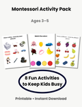 Montessori Activities for Toddlers (Printable Pack)