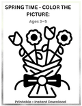 Free Flower Coloring Page Printable for Kids | Spring Color the Picture Activity